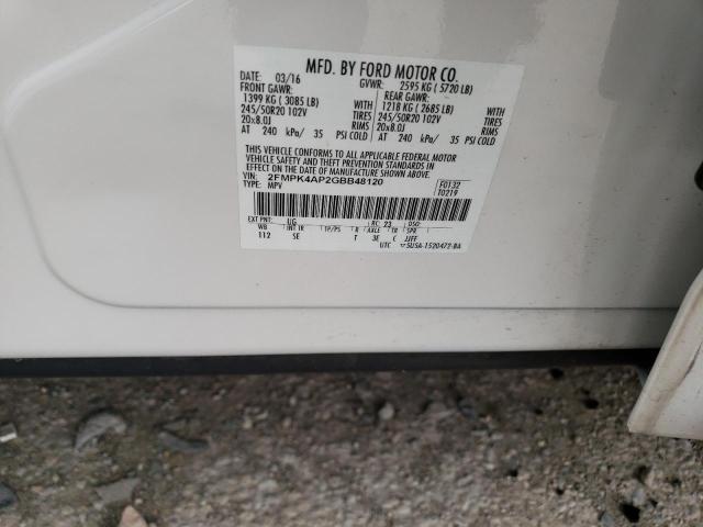 Photo 14 from auction – 2016 FORD EDGE SPORT with VIN 2FMPK4AP2GBB48120