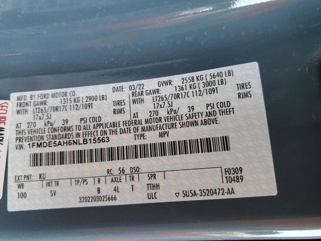 Photo 14 from auction – 2022 FORD BRONCO BAS with VIN 1FMDE5AH6NLB15563