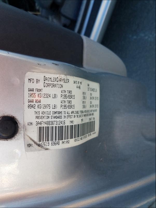 Photo 10 from auction – 2006 CHRYSLER PT CRUISER with VIN 3A4FY48B36T312416