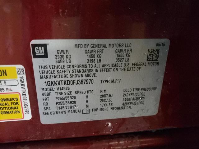 Photo 14 from auction – 2015 GMC ACADIA DEN with VIN 1GKKVTKD0FJ367970