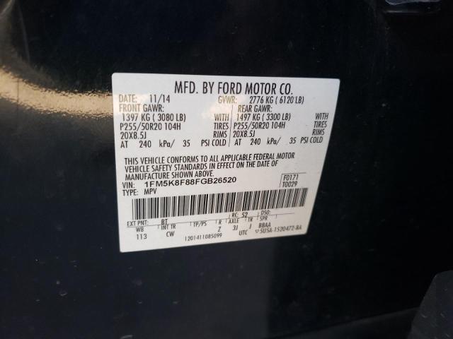 Photo 14 from auction – 2015 FORD EXPLORER L with VIN 1FM5K8F88FGB26520