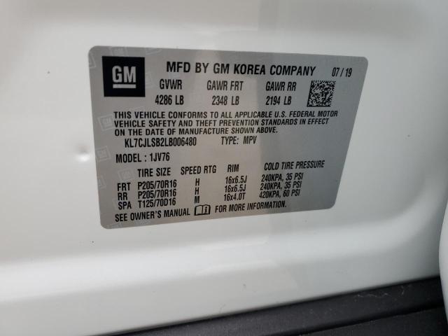 Photo 14 from auction – 2020 CHEVROLET TRAX 1LT with VIN KL7CJLSB2LB006480
