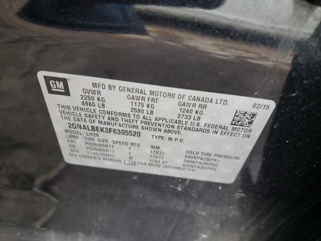 Photo 14 from auction – 2015 CHEVROLET EQUINOX LT with VIN 2GNALBEK3F6305520