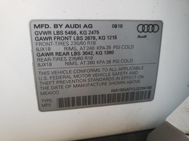 Photo 14 from auction – 2018 AUDI Q5 PREMIUM with VIN WA1BNAFY2J2204165