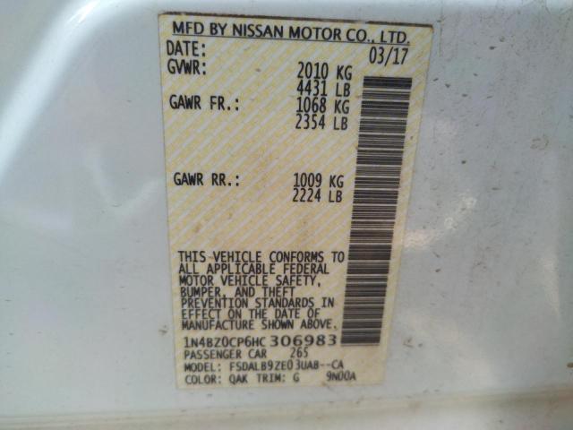 Photo 10 from auction – 2017 NISSAN LEAF S with VIN 1N4BZ0CP6HC306983