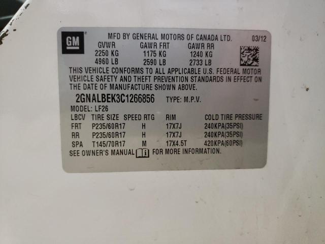 Photo 14 from auction – 2012 CHEVROLET EQUINOX LS with VIN 2GNALBEK3C1266856