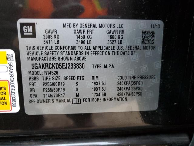 Photo 14 from auction – 2014 BUICK ENCLAVE with VIN 5GAKRCKD5EJ233830
