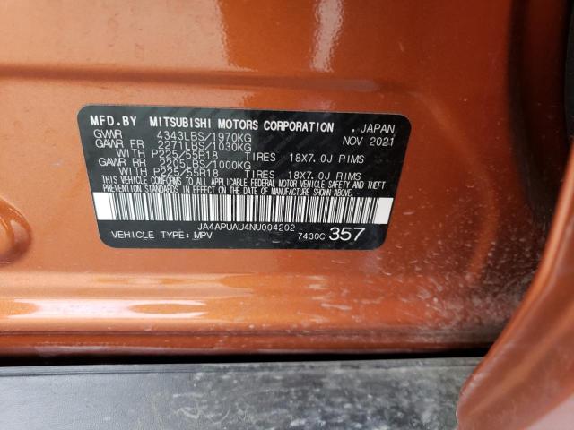 Photo 14 from auction – 2022 MITSUBISHI OUTLANDER with VIN JA4APUAU4NU004202