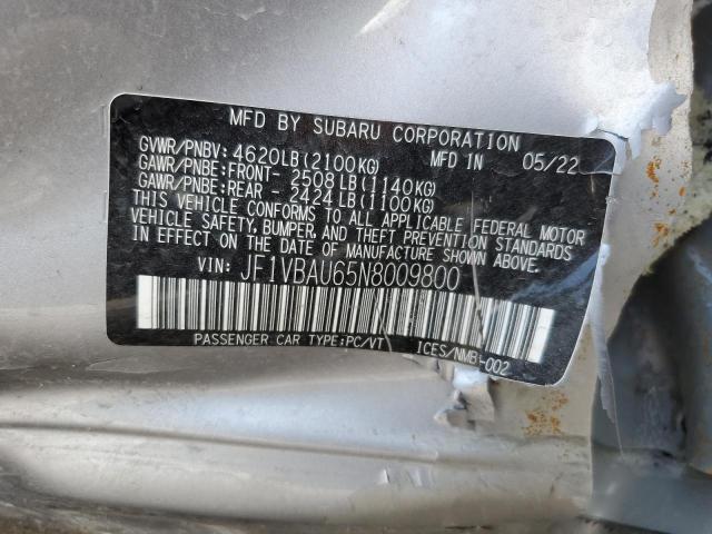 Photo 14 from auction – 2022 SUBARU WRX GT with VIN JF1VBAU65N8009800