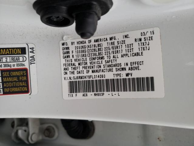 Photo 14 from auction – 2015 HONDA CR-V EXL with VIN 5J6RM3H79FL014060