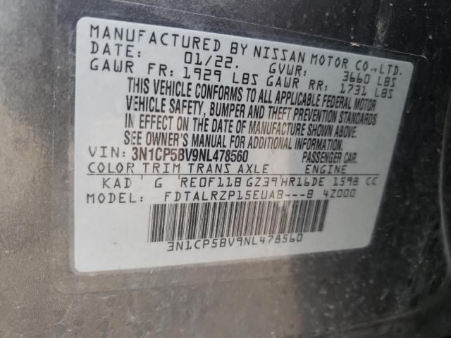 Photo 14 from auction – 2022 NISSAN KICKS S with VIN 3N1CP5BV9NL478560