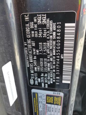Photo 14 from auction – 2016 KIA SORENTO EX with VIN 5XYPH4A55GG084801
