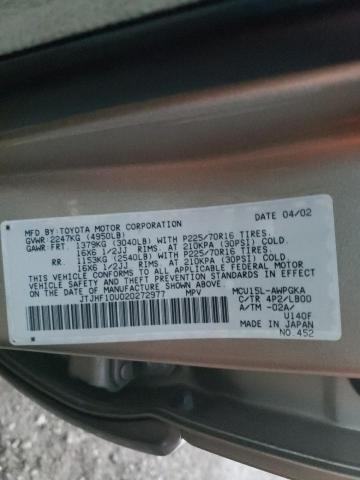 Photo 14 from auction – 2002 LEXUS RX 300 with VIN JTJHF10U020272977