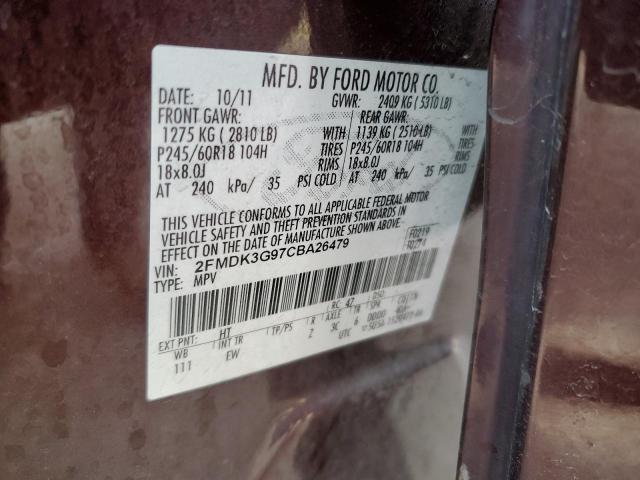 Photo 14 from auction – 2012 FORD EDGE SE with VIN 2FMDK3G97CBA26479