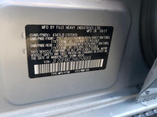 Photo 14 from auction – 2017 SUBARU CROSSTREK with VIN JF2GPAKC2HH258669