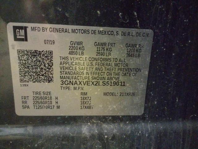 Photo 14 from auction – 2020 CHEVROLET EQUINOX LT with VIN 3GNAXVEX2LS519011