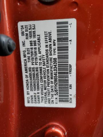 Photo 14 from auction – 2004 HONDA ELEMENT EX with VIN 5J6YH28654L034398