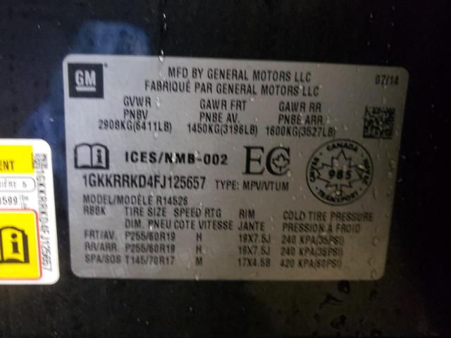 Photo 14 from auction – 2015 GMC ACADIA SLT with VIN 1GKKRRKD4FJ125657
