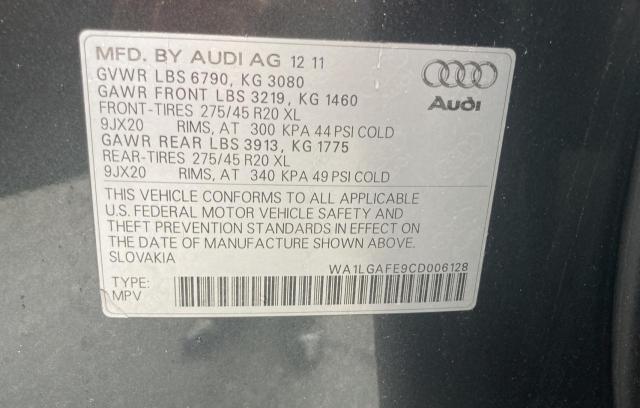 Photo 10 from auction – 2012 AUDI Q7 PREMIUM with VIN WA1LGAFE9CD006128
