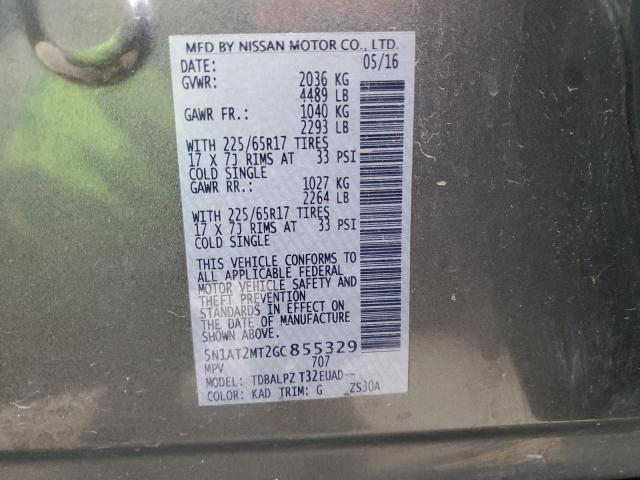 Photo 14 from auction – 2016 NISSAN ROGUE S with VIN 5N1AT2MT2GC855329