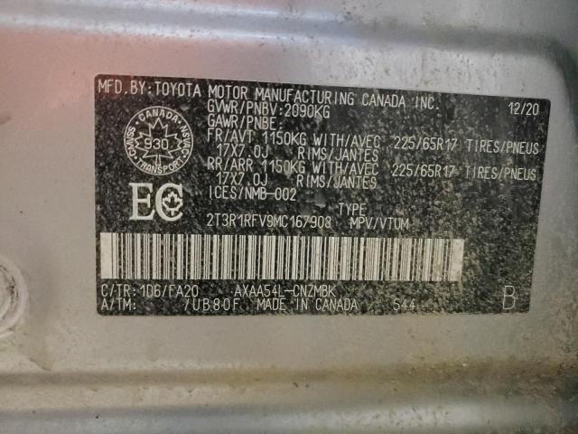 Photo 14 from auction – 2021 TOYOTA RAV4 XLE with VIN 2T3R1RFV9MC167908