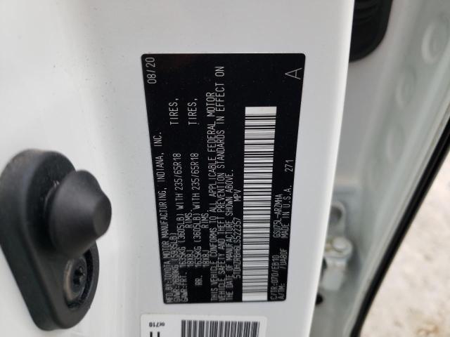 Photo 14 from auction – 2020 TOYOTA HIGHLANDER with VIN 5TDHZRBH6LS522357