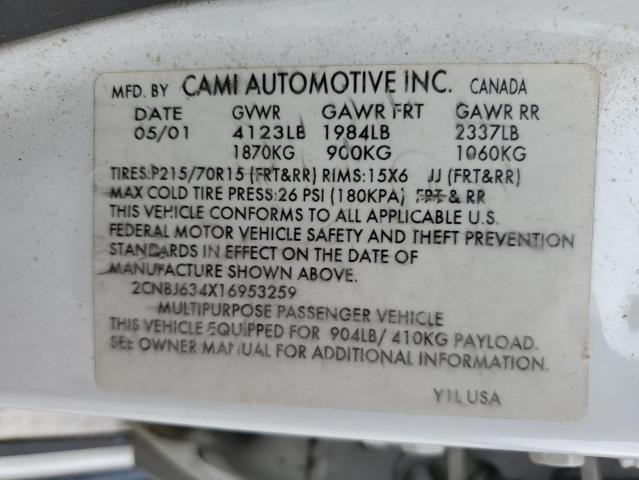 Photo 14 from auction – 2001 CHEVROLET TRACKER LT with VIN 2CNBJ634X16953259