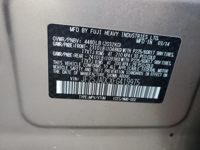 Photo 14 from auction – 2015 SUBARU FORESTER 2 with VIN JF2SJADCXFG419975