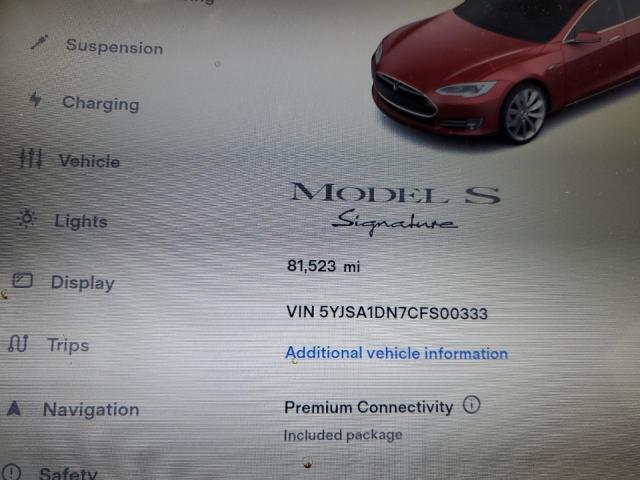 Photo 9 from auction – 2012 TESLA MODEL S with VIN 5YJSA1DN7CFS00333