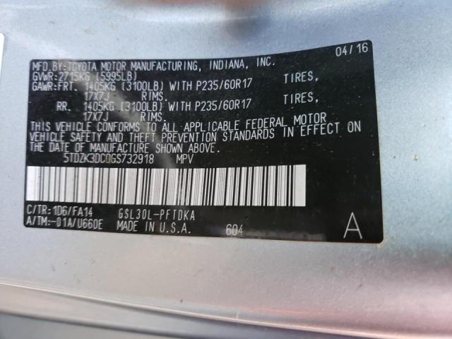 Photo 14 from auction – 2016 TOYOTA SIENNA with VIN 5TDZK3DC0GS732918