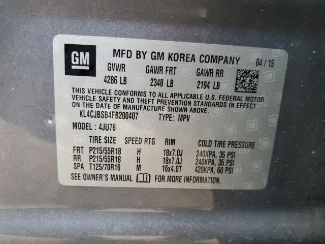 Photo 14 from auction – 2015 BUICK ENCORE CON with VIN KL4CJBSB4FB200407
