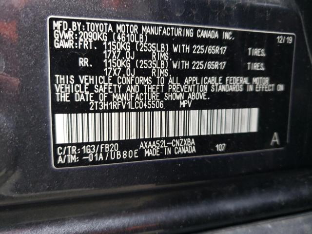 Photo 14 from auction – 2020 TOYOTA RAV4 LE with VIN 2T3H1RFV1LC045506