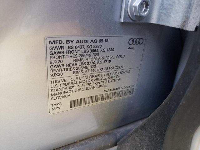 Photo 14 from auction – 2018 AUDI Q7 PREMIUM with VIN WA1LHAF72JD045154
