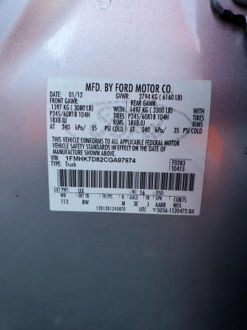 Photo 14 from auction – 2012 FORD EXPLORER X with VIN 1FMHK7D82CGA97974
