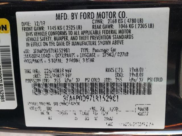 Photo 10 from auction – 2020 FORD FUSION TIT with VIN 3FA6P0D97LR152981