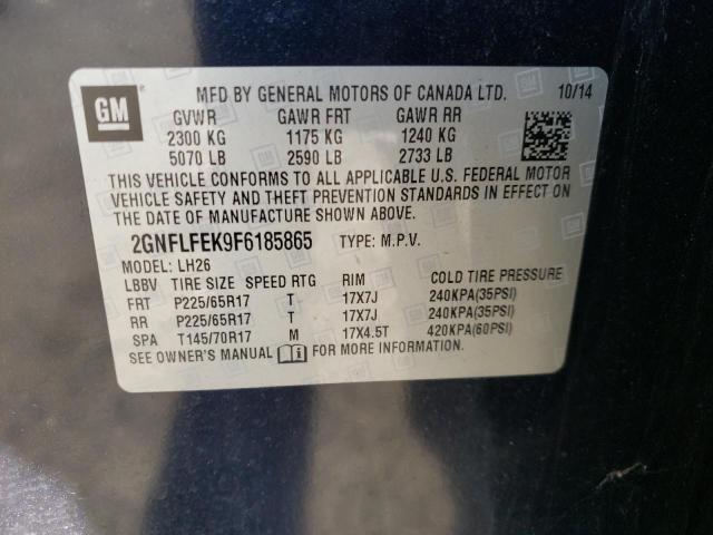 Photo 14 from auction – 2015 CHEVROLET EQUINOX LT with VIN 2GNFLFEK9F6185865
