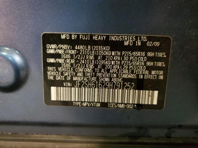 Photo 14 from auction – 2009 SUBARU FORESTER 2 with VIN JF2SH61629H791252