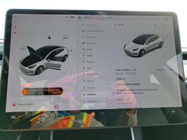 Photo 9 from auction – 2019 TESLA MODEL 3 with VIN 5YJ3E1EB5KF425653