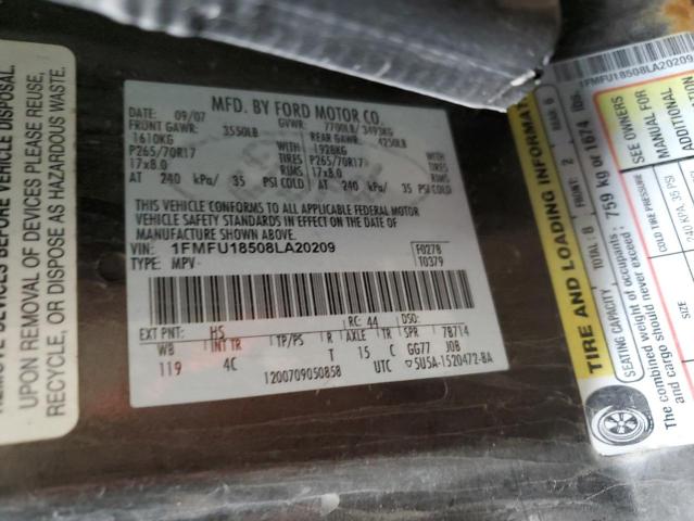 Photo 14 from auction – 2008 FORD EXPEDITION with VIN 1FMFU18508LA20209