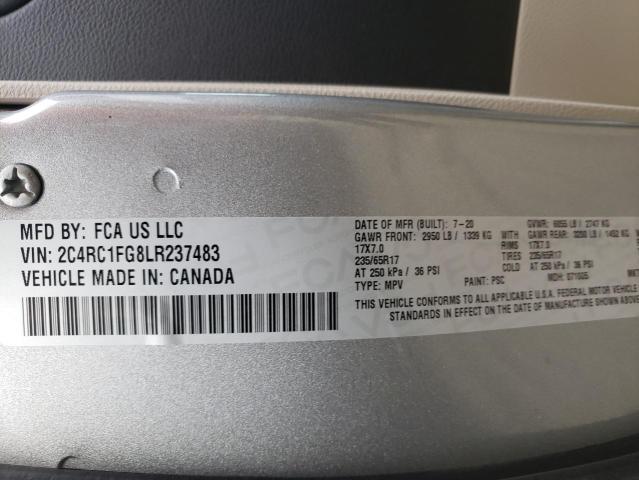 Photo 14 from auction – 2020 CHRYSLER PACIFICA T with VIN 2C4RC1FG8LR237483