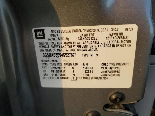 Photo 14 from auction – 2004 BUICK RENDEZVOUS with VIN 3G5DA03E94S527871