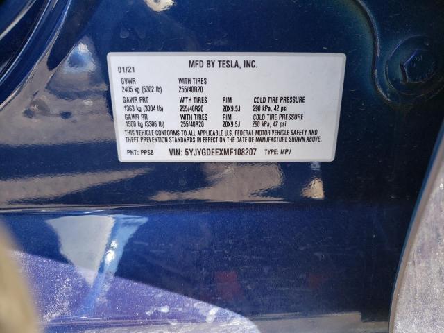 Photo 14 from auction – 2021 TESLA MODEL Y with VIN 5YJYGDEEXMF108207