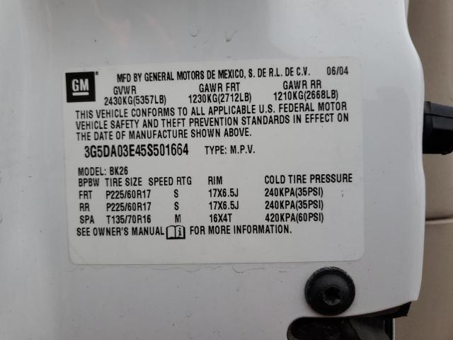 Photo 14 from auction – 2005 BUICK RENDEZVOUS with VIN 3G5DA03E45S501664