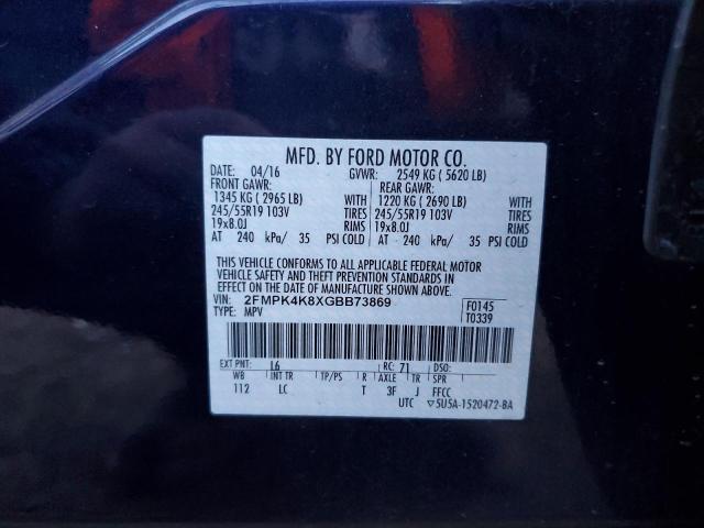 Photo 14 from auction – 2016 FORD EDGE TITAN with VIN 2FMPK4K8XGBB73869
