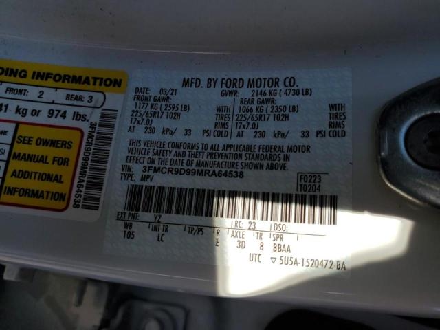 Photo 14 from auction – 2021 FORD BRONCO SPO with VIN 3FMCR9D99MRA64538