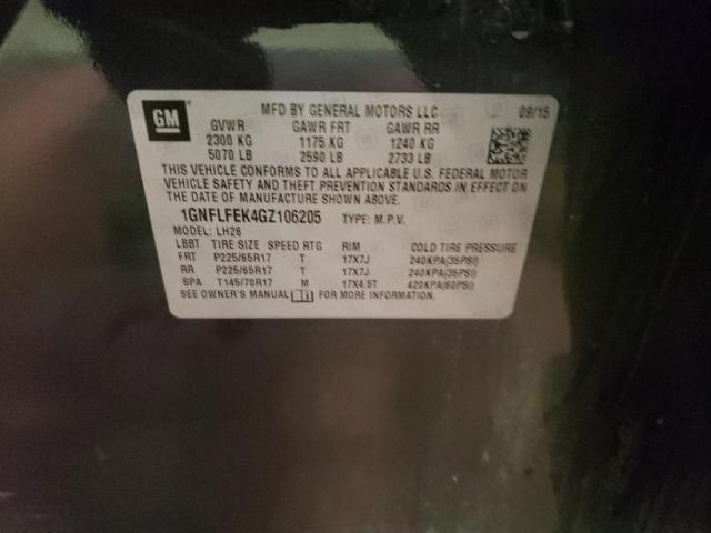 Photo 14 from auction – 2016 CHEVROLET EQUINOX LT with VIN 1GNFLFEK4GZ106205