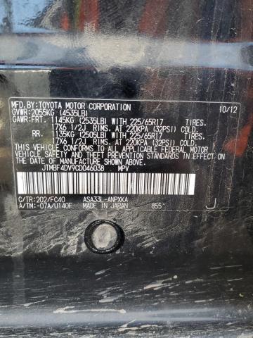 Photo 14 from auction – 2012 TOYOTA RAV4 with VIN JTMBF4DV9CD046038