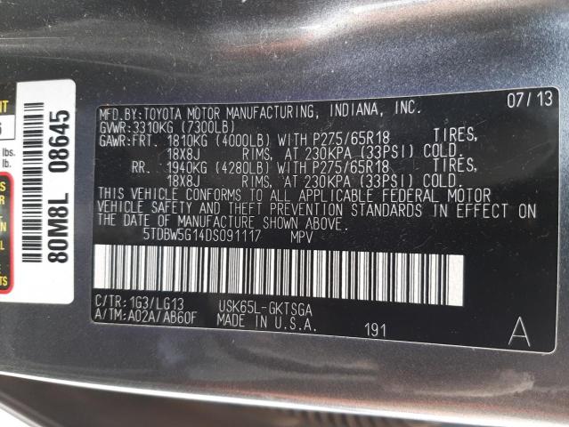 Photo 14 from auction – 2013 TOYOTA SEQUOIA SR with VIN 5TDBW5G14DS091117