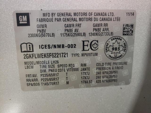 Photo 14 from auction – 2015 GMC TERRAIN SL with VIN 2GKFLWEK6F6221721