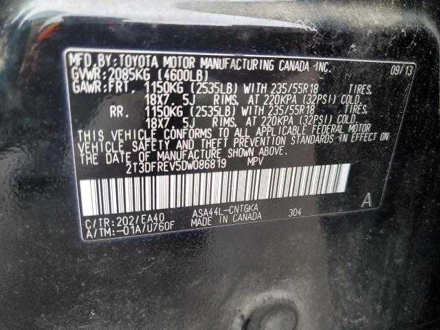 Photo 14 from auction – 2013 TOYOTA RAV4 LIMIT with VIN 2T3DFREV5DW086819